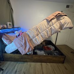 Full Size Bed Frame With LED Headboard 