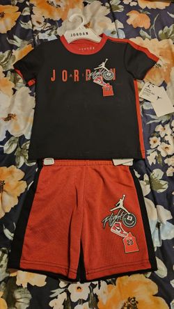 Nike Air Jordan 2pc Set T-shirt Shorts Youth Boy's Outfit Multi Size 4  New XS