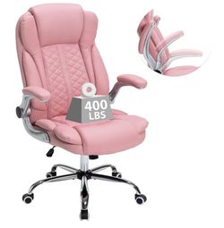 Lightly Used Pink Executive Office Chair Breathable Leather