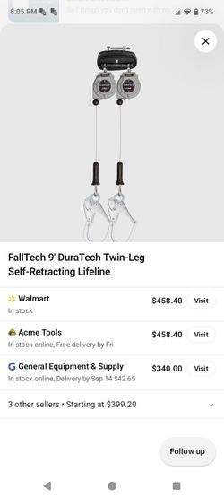 FallTech 9' DuraTech Twin-Leg Self-Retracting Lifeline