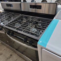 Whirlpool Stainless 30" Wide Apartment Size 4 Burner Gas Stove Range Estufa