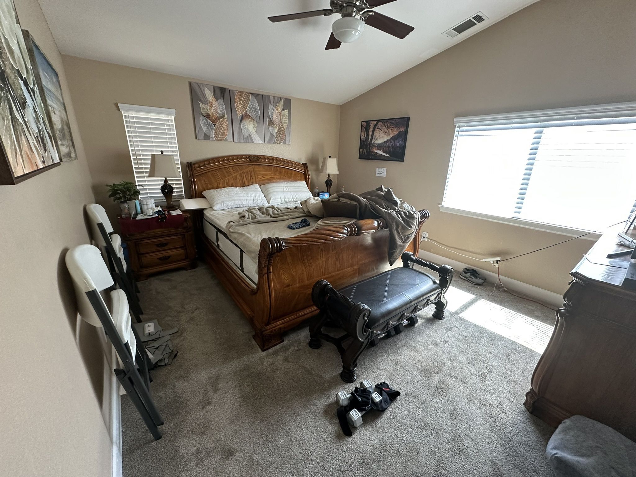 Solid Wood Cal King Bedroom Set