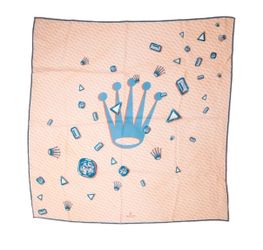 Authentic Rolex Pink & Blue Silk Square Scarf w/ Original Packaging