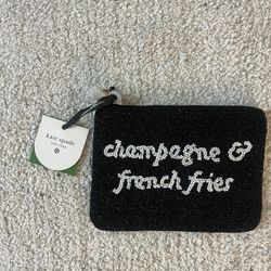 kate spade target champagne french fries beaded clutch