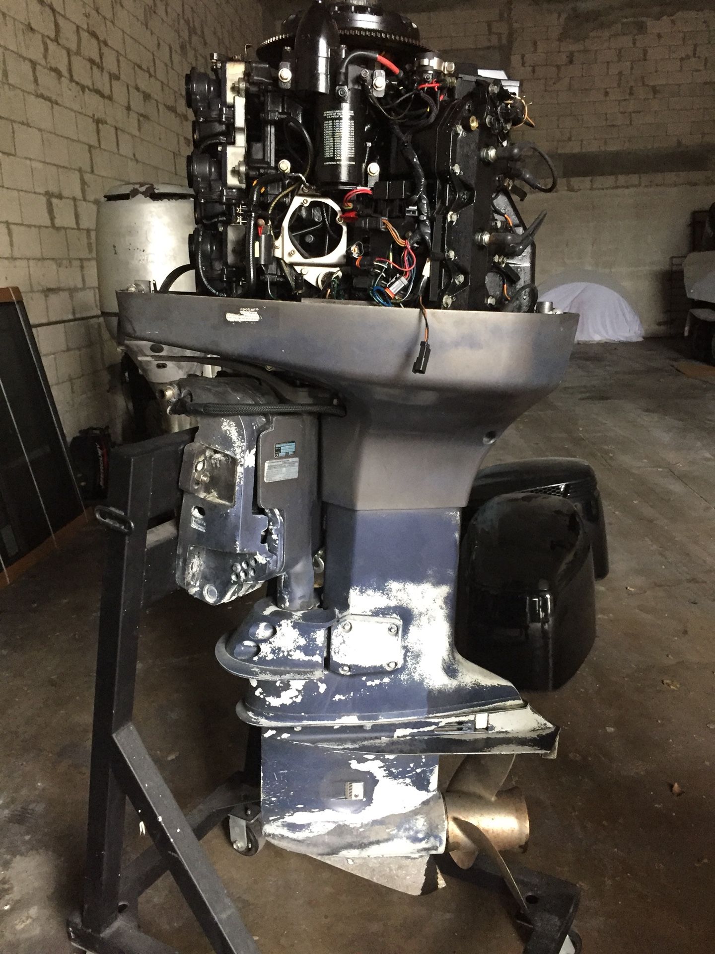 1998 Johnson 200 hp Outboard with All Controls and Rigging
