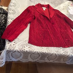 Women’s Red Cold water Creek Jacket Button Up