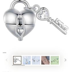 925 Sterling Silver Heart Book Shape Pendant 