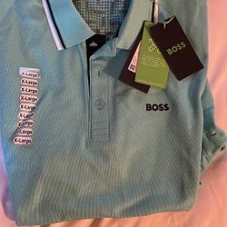Hugo Boss Shirts Polo White And Blue XL