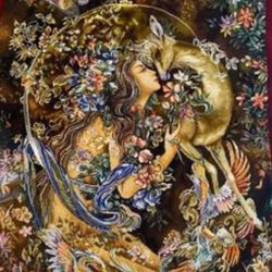 handmade persian silk and wool rug 24" by 32"