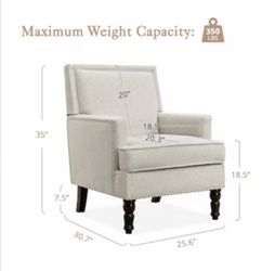 Modern Herrinbone Linen Color Accent Armchair