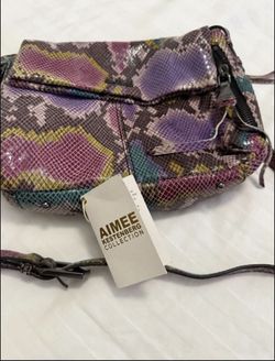 Hand Bag AMIEE KESTENBERG Bali 2 Rainbow Snake Leather Crossbody ! Brand New ( Ask For Price)