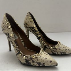 Steve Madden Pronto Studded Snakeskin Heels size 8.5