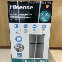 HISENSE LCT33D6ASE COMPACT 3.3 CU.FT. REFRIGERATOR.