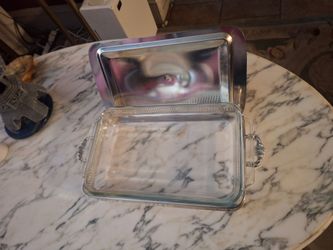 Silver plate serving stand glass included  14"x9"