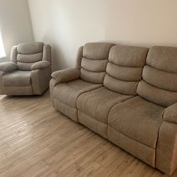 Sofa recliners 2 and separate single recliner