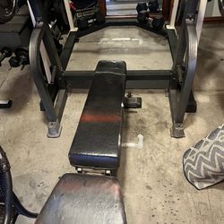 Weights squat rack bench  press  dumbbells