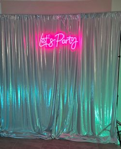 Silver Party Backdrop Curtain