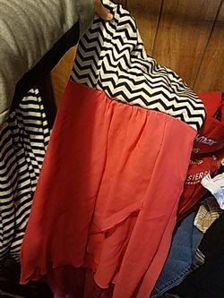 Pink/ Stripped High Low Dress Size L