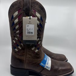 Ariat Ladies Longview Burlap Brown Leather Western Boot 10047055 W9.5
