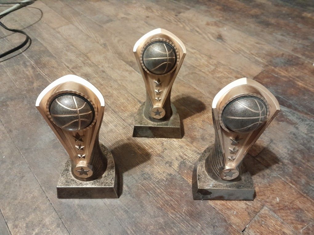 Set of 3 Basketball Trophies