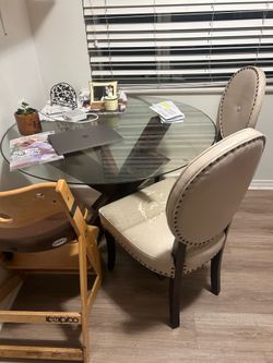 Glass dining room table