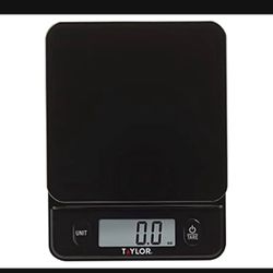 Taylor Glass Top Food Scale with Touch Controls, 11 lb Capacity, Sleek Black Design for Precision Food Measurement in Grams and Ounces