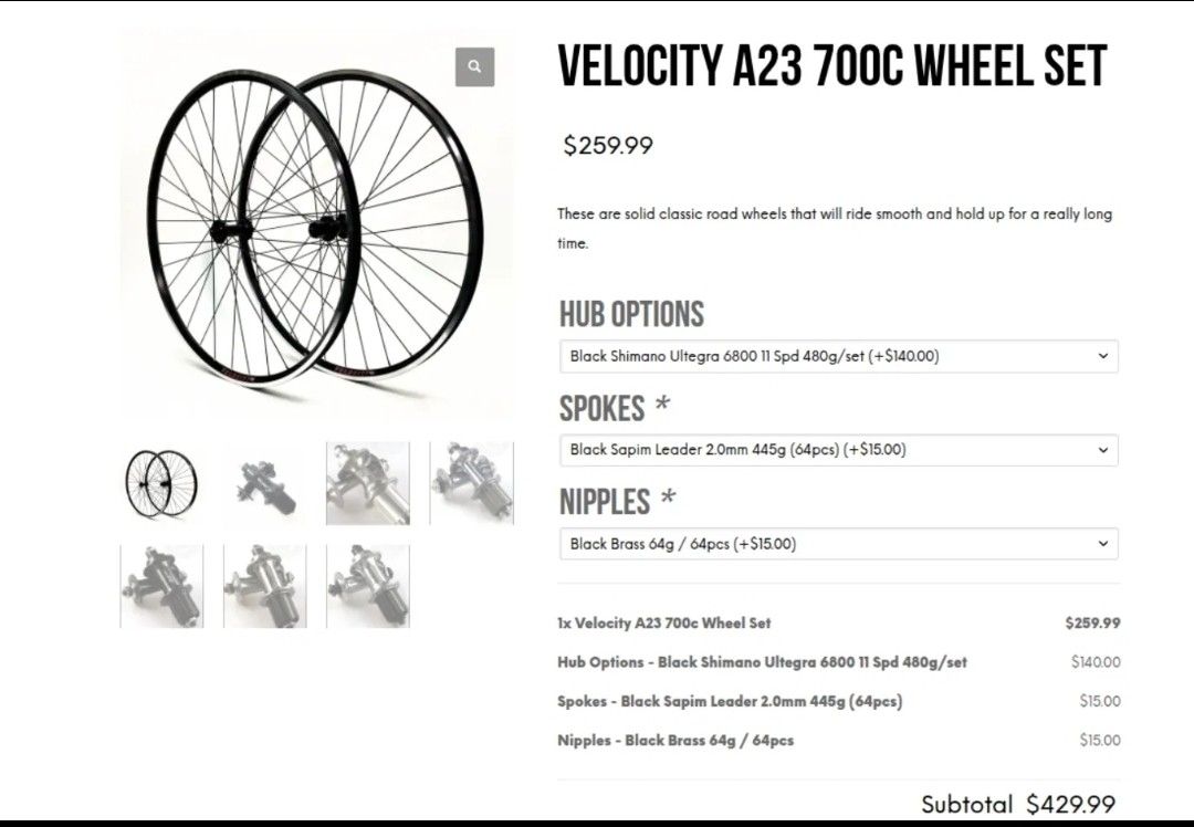  BRAND NEW WHEEL SET Velocity A23 OC 700c Shimano Ultegra 6800 11spd set: Setup For Tubeless 