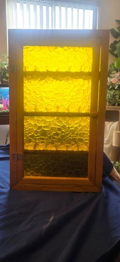 Wood Cabinet with Textured Glass Door