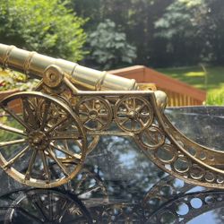 Vintage Large Solid Brass Metal Cannon 