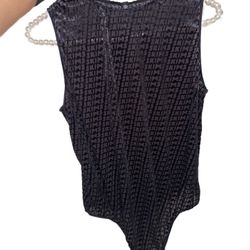 SKIMS Size XL SOOT Monogram Velour Detail Bodysuit Women's  NWT Logo Sheer