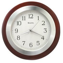 Bulova C4228 Reedham Clock, Walnut Finish 14inches Solid Wood Case (Brand New)