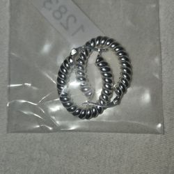 Wavy small size hoop earrings 925 sterling silver stamp brand new