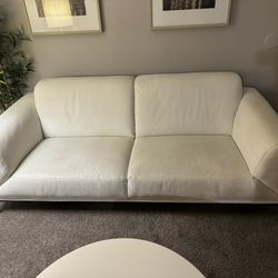 Used White 3 Seater Leather Sofa Great Condition And Clean Must Be Gone By 5/8