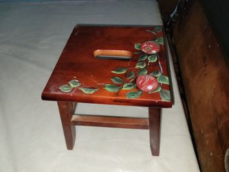 Solid hardwood footstool/step stool