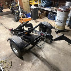 Holding Motorcycle Trailer