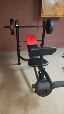 Weider Pro 265 Standard Weight Bench with 80 lb. Vinyl Weight Set