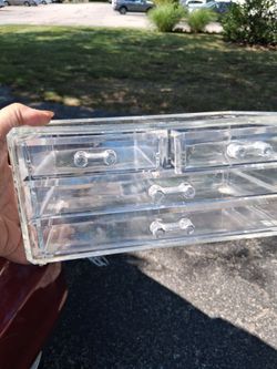 Clear make up dresser
