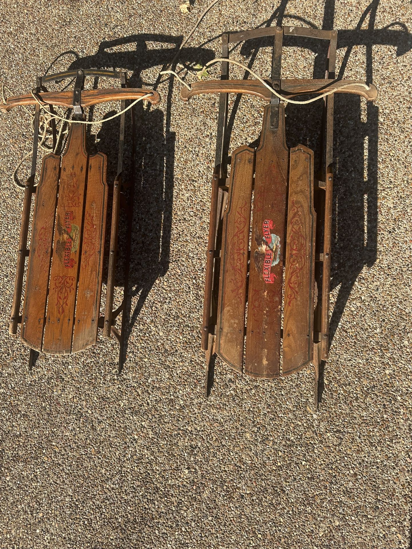 2 Antique Radio Flyer Sleds - Over 50 Years Old