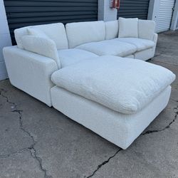 White 4 Piece Cloud Sectional Sofa