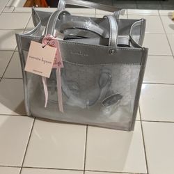 Nanette Lepore - 4 Piece Set - Porcelain Logo - White and Silver