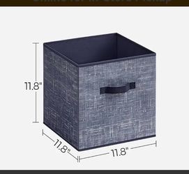 SONGMICS 11.8" Storage Cubes Foldable Non-Woven Fabric Bins w/ Handles Set of 6 - Blue