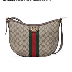 Authentic Gucci GG Ophidia Small Half Moon Hobo Crossbody | Brown/Cream | With Dust Bag & Box