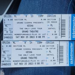 2 Tickets For Tonight KESHA 