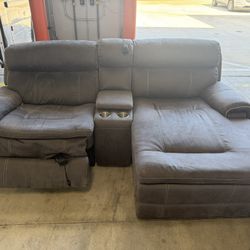 Macy’s Leather Sectional Lounger