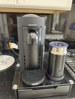Black Nespresso With Frother and Pods Drawer