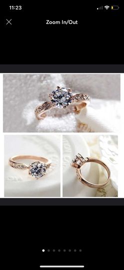 White Cubic zirconia gold ring