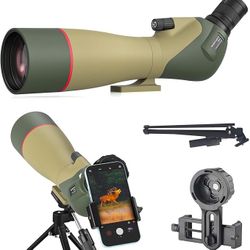 New In Box 25-75x85 Spotting Scopes with Tripod, Carrying Bag, Phone Adapter, HD BAK4 Porro Prism, Waterproof Spotter Scope for Hunting, Target Shooti
