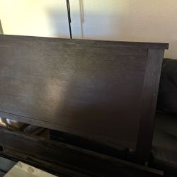 Queen Bed Frame With Headboard, Brown. 