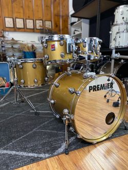 Premier Genista 10/12/14/22 Drum Kit Gold Lacquer - 1998