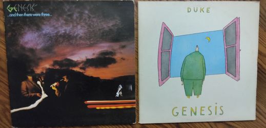 2 VINTAGE GENESIS VINYL RECORDS (1978)''THEN THERE WERE  3" & "DUKE" (1980)